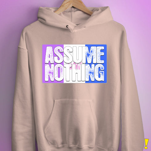 Assume Nothing Drag Pride Flag Hoodie - Light Pink